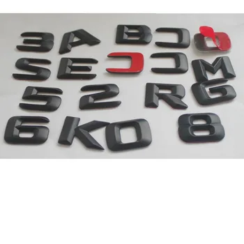 1 sæt Mat Sort ABS Bilens Bagagerum Bageste Række Bogstaver, Ord Badge Emblem Decal Sticker til Mercedes-Benz E55 AMG