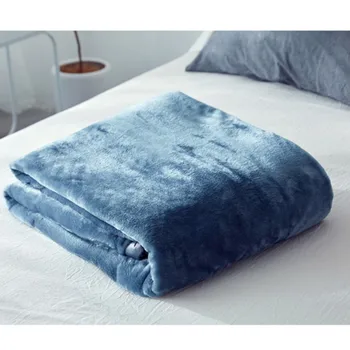 Ocean Blue Flannel Fleece Tæppe Letvægts Bløde Microfiber Polar Fleec Bed Tæppe Hyggelig Solid Farve Sofaen Tæppe