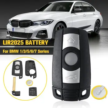 3 Knapper Fjernbetjening Nøgle etui Fob Med LIR2025 Genopladelig Batteri Til BMW 1 3 5 6 7 Serie E60 E61 E70 E81 E87 E90 E92 E93 X1