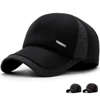 2019 nye mode hat vinter midaldrende varm baseball cap mænd casual earmuffs vinter sports caps mænds hatte