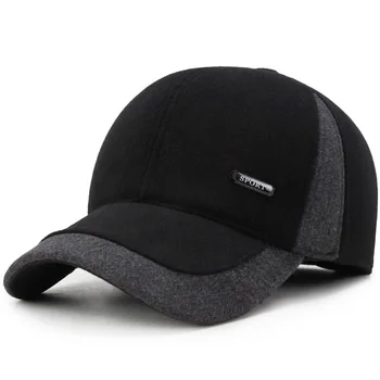 2019 nye mode hat vinter midaldrende varm baseball cap mænd casual earmuffs vinter sports caps mænds hatte