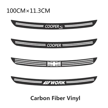 Carbon Fiber Bilens bageste kofanger Kuffert belastning edge Protector Guard Trim Klistermærker Til MINI Cooper S JCW R56 Cabrio R57 Bil Tilbehør