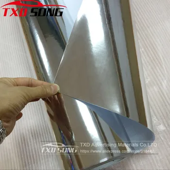 Høj strækbar spejl sølv Krom Spejl fleksibel Wrap Ark Rulle Film Bil Mærkat Decal Ark 7 Størrelser for valg