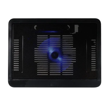 1PC Black Ultra Tynd Laptop Cooling Pad Justerbar Stå Notebook Ventilator USB Computer Køler Beslag