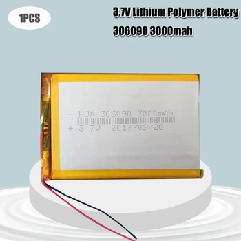 1STK Genopladelige 3,7 V 3000mAh 306090 Lithium Polymer Li-Ion-Lipo Batteri Til E-bog-Power Bank Tablet, Kamera, Radio Notebook