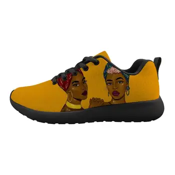 WHEREISART Kvinder Sko Åndbar Luft Mesh Sneakers Kvinde Let Vulcanize Sko Afro Dronning Lady Foråret Kvinder Afslappet Sko