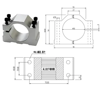 Luftkølet 0,2 kw luftkølet spindelmotor CNC-200W Spindel Motor + Klemme for CNC DIY CNC-24VDC 10000RPM