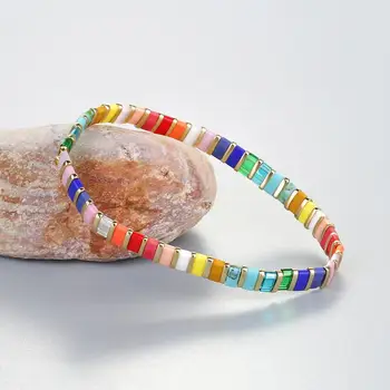 KELITCH Nye Rainbow Miyuki TILA Crystal Frø Perler Armbånd Trendy Charme Wrap Rainbow Armbånd 2020 BOHO Smykker