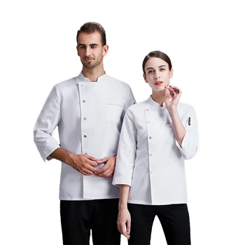 Syv Kvart Ærme Chef Jakke Mænd, Kvinder, Restaurant, Hotel, Køkken Bære Tjener Frisør-Kok Uniform Cook Barista Tøj