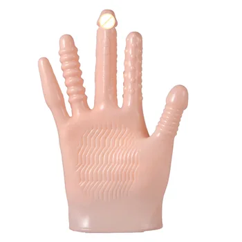Vibrator Finger Sex Handsker af PVC Magic Palm Klitoris Brystvorte Stimulation Anal Flirte Massage Handsker Kvindelige Onani Handsker