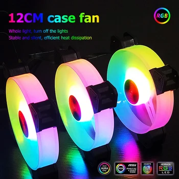 Coolmoon 12CM RGB-Fan 5V Musik Rytme A-RGB-Chassis Rolige Fan AURA SYNC Kit Musikalske Kontrol vandkøler Tilpasset Til Mod-120mm