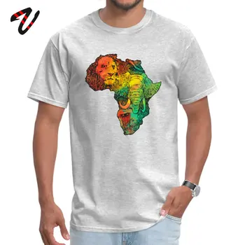 Afrika T-shirt Awesome Design T-Shirt Til Mænd Løve, Elefant, Abe Kort Akvarel Kunst Print Herre t-shirt i Bomuld Top & Tee