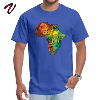 Afrika T-shirt Awesome Design T-Shirt Til Mænd Løve, Elefant, Abe Kort Akvarel Kunst Print Herre t-shirt i Bomuld Top & Tee