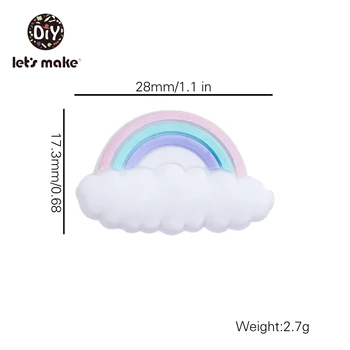 Lad os gøre Silikone Bidering Perler 10stk Rainbow Skyer fødevaregodkendt PVC-Fri DIY Sut Kæde Baby Produkter Vedhæng Til Sutten