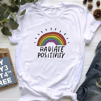 Lesbiske Lgbt Harajuku Ullzang T-Shirts Kvinder 90'erne Gay Pride Grafisk T-shirt Rainbow Tegnefilm Print Tshirt Mode Top Tees Kvindelige