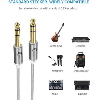 6.35 mm 6,35 mm Stereo-Kabel 1/4 Tommer, Mandlige TRS Højttaler Forstærker Kabel JackVfor El-Guitar, Bas, Forstærker Tastatur Mikrofon