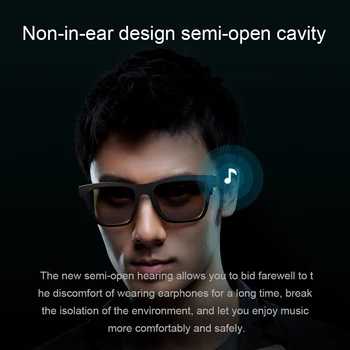 DDJ Intelligent Audio Bluetooth-Briller Solbriller Udendørs Sport Vandtæt støjreducerende Stereo Trådløse Headset Med Mic