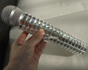 2020 nyt design trådløse Mikrofon Crystal Skin Ærme Blinging Håndholdte Shell Flash Boring bling bling Cover