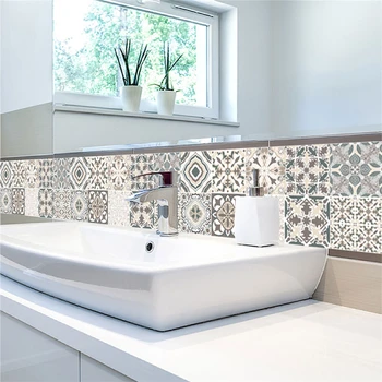 Home-decor portugisisk Stil Vintage Mønster Fliser Mærkat Badeværelse, Køkken Wall-sticker Vandtæt Decals DIY Selvklæbende Tapet