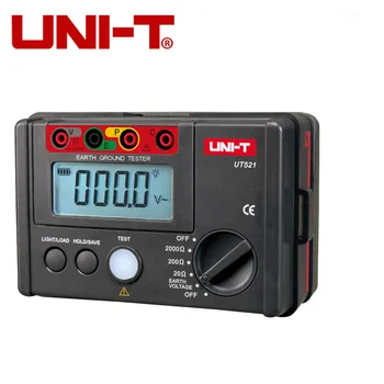 ENHED UT521 LCD Digital Jordforbindelse Modstand Spænding Meter Tester 0-200V 0-2000 Ohm