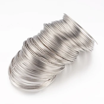 55mm Stål Hukommelse Wire Smykker Resultater til Armbånd Gør DIY Platin Sølv Farve Ledning: 0,6 mm 1mm 1000g