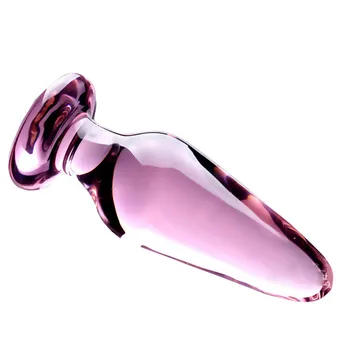 10.5*3,7 CM Super Stor Størrelse Pink Glas Anal Plug Glat Kegle Krystal Glas Stor Butt Plug, Mænd & Kvinder, sexlegetøj H8-3-7