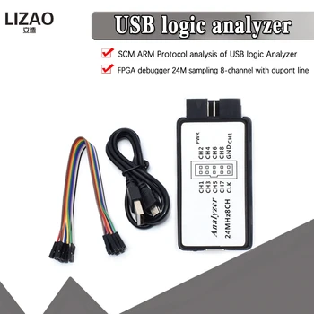 USB-Logic Analyzer 24MHz 8 Kanal 24M/sekunder Logic Analyzer Debugger Til ARM FPGA-Logik Analysator Logik 24M 8CH