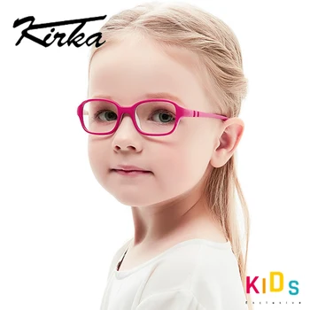 Kirka Fleksibel Nærsynethed Optisk Børn Briller Ramme Solid TR90 Gummi Dioptri Gennemsigtig Børn Briller Bløde Eyewear Briller