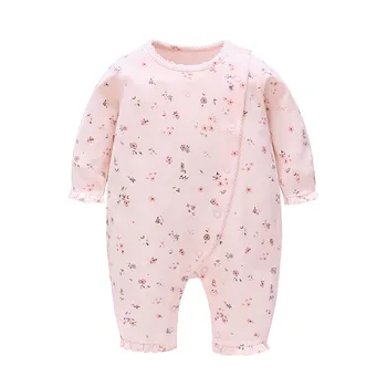 Vlinder Baby Piger Rompers Baby Tøj Nyfødte Baby Pige Tøj i Bomuld langærmet Pink Jumpsuits Spædbarn Pyjamas 3M~12M