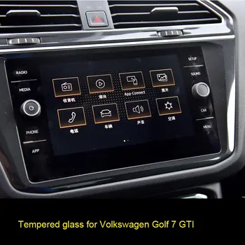 8 Tommer Bil LCD-Touch Screen Protector 9H Hærdet Glas Beskyttende Film til Volkswagen Golf 7 GTI,GTE,GTD,Golf Variant Opdagelse