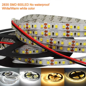 Super Lyse 5M 2835 SMD 120led/m 600Leds Hvid Varm Hvid Fleksibel LED Strip-12V Non-Vandtæt mere lysere end 3528 strip
