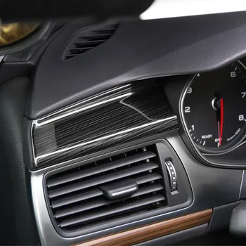 Center Konsol Dashboard Navigation Dække Trim Strimler 2stk For Audi A6 C7 2012-2018 Rustfrit Stål Bil Indvendigt Tilbehør