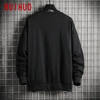 RUIHUO 2020 Efteråret Kat Print Hip Hop Sweatshirt Mænd Japansk Streetwear til Mænd Sweatshirt Fashion Sweatshirts Til Mænd M-3XL