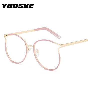 YOOSKE Cat Eye Briller Rammer Kvinder Falske Briller til Damer Gennemsigtige Briller Fashionable Nærsynethed Ramme