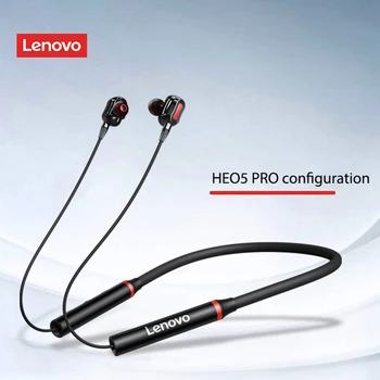 Lenovo Hovedtelefon 4-højttaler Bluetooth5.0 Trådløse Headset Neckband Hovedtelefoner IPX5 Vandtæt Sport Ørepropper med Noise Cancelling