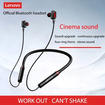 Lenovo Hovedtelefon 4-højttaler Bluetooth5.0 Trådløse Headset Neckband Hovedtelefoner IPX5 Vandtæt Sport Ørepropper med Noise Cancelling