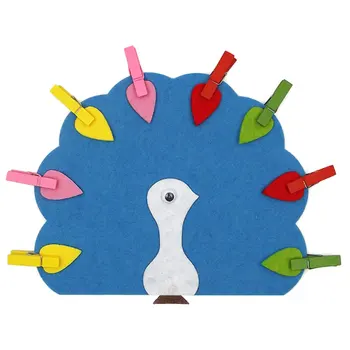 Montessori Sensoriske Materialer Peacock Farve der Matcher Clip Spillet Læring Pædagogisk Legetøj for Børn Juguetes Brinquedos MH1044H