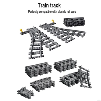 By Train Signal Lys, der Krydser Sporet Jernbane Model Figur Blokke Konstruktion DIY byggesten Legetøj Til Børn Julegave