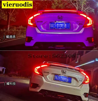 Bil Stil LED ABS Spoiler Med Bageste Bremse Lampe Til for Honda Civic 2016-2017 Hale Lys Kuffert Led Tilbehør