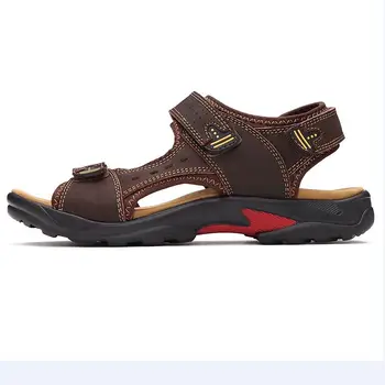 2019 Nye komfortable mænds sandaler om sommeren mænds læder sandaler høj kvalitet stranden sko til mænd casual sko håndlavede sandaler mænd