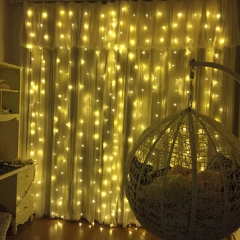 LEADLY 3x3m LED Curtain String Lys Strip Jul Udendørs Hjem FØRTE Gardin Lys Til et Bryllup Part Gardin Have Room Decor