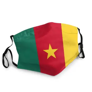 Ikke-Disponible Flag Cameroun Face Mask Mask Mænd Kvinder Anti Støv Beskyttelse Cover Respirator Munden Dæmpe