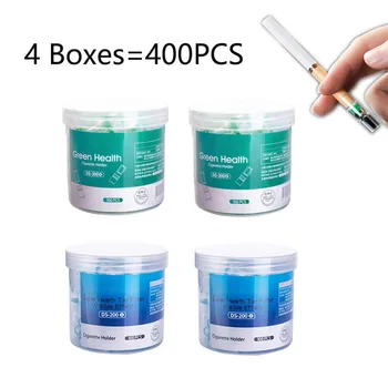 400pcs Sæt Engangs-Ryger Filter Rør Cigaretter filterholder Reducere Tjære Rengøring Container Rygning Tilbehør Akryl