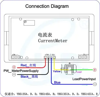 YB5135D LCD Digital DC Current Meter DC 200mA 2A 5A 10A 20A 50A 100A 200A 300A 500A 1000A Amperemeter Amp Panel Meter Micro Amperemeter