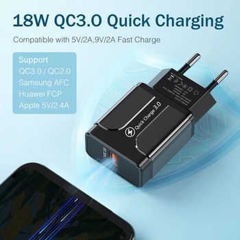 18W QC 3.0 Hurtig Opladning 3.0 USB Oplader 4.0 Hurtig oplader USB-bærbare Opladning af Mobiltelefon Oplader Til iPhone12 11 7 Samsung