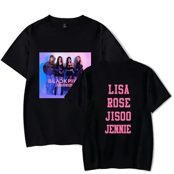 Nye K KPOP KPOP T-Shirt Kvinder kortærmet Sommer Tshirt K-POP-t-Shirt Femme Lisa Jisoo Jennie Rose Print Persona Tøj