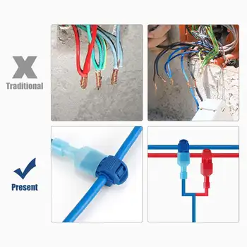 120Pcs/240Pcs T-Tap-kabelsamlinger Self-Strip for Hurtig el-Kabel Stik til Snap Splejse Wire Lås Crimp Terminaler Hånd Værktøj