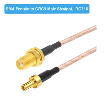 2 stk SMA hun til CRC9 Male Konnektor til Højre Vinkel RG316 Pigtail Kabel Coax Jumper CRC9 forlængerledning til 3G-Modem Router