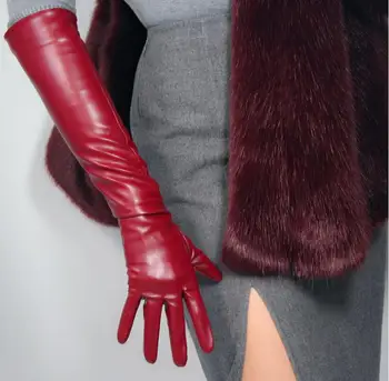 Kvinders mode sexet slank imiteret pu læder handske lady ' s club ydeevne formel part læder korte handske R2068