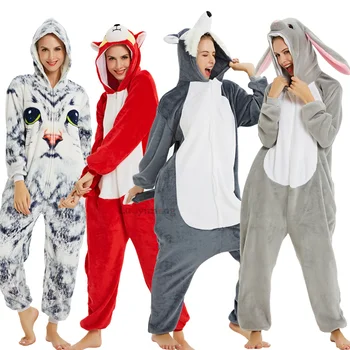 Kigurumi Kvinder Unicorn Panda Pyjamas Onesies Unisex Vinter Nattøj Anime Kostumer Til Voksne Mænds Flannel Nattøj Pyjamas Mujer